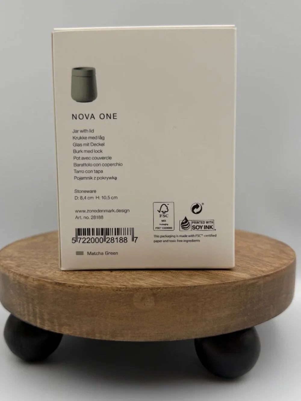 Zone Denmark Nova One Stoneware Jar with Lid Matcha Green Minimalist NIB